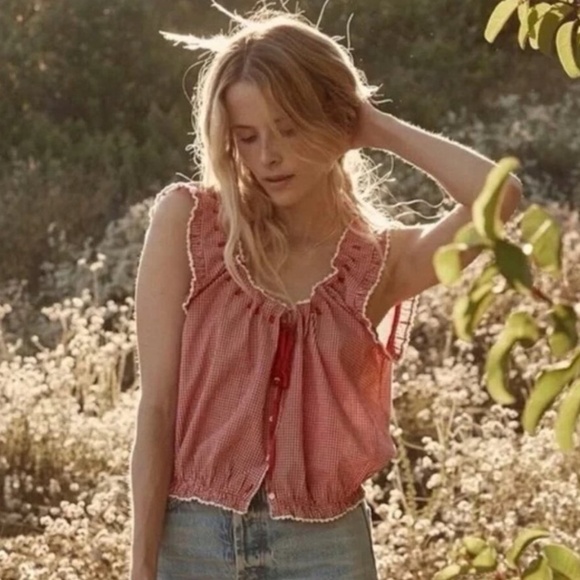 Dôen Traveler Top, Size XS, in Cerise Paris Gingham - Picture 11 of 13